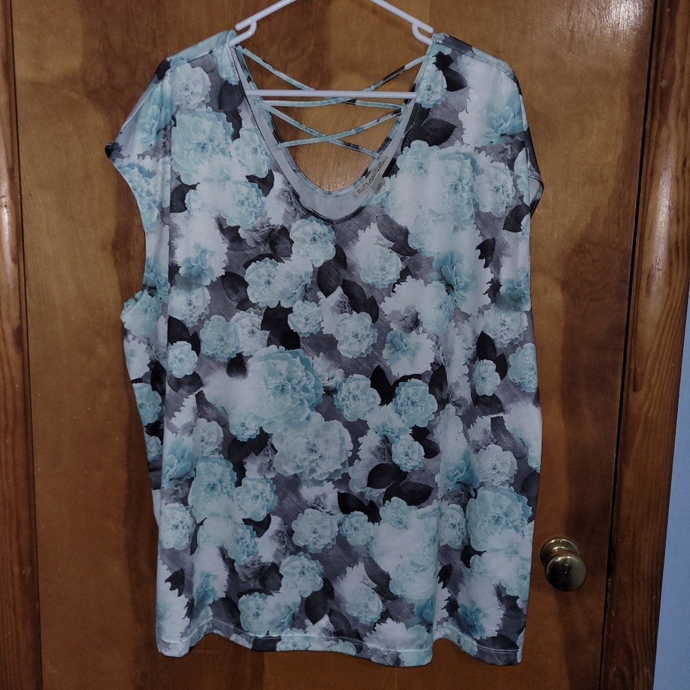 Floral Crisscross Back Women's Blouse